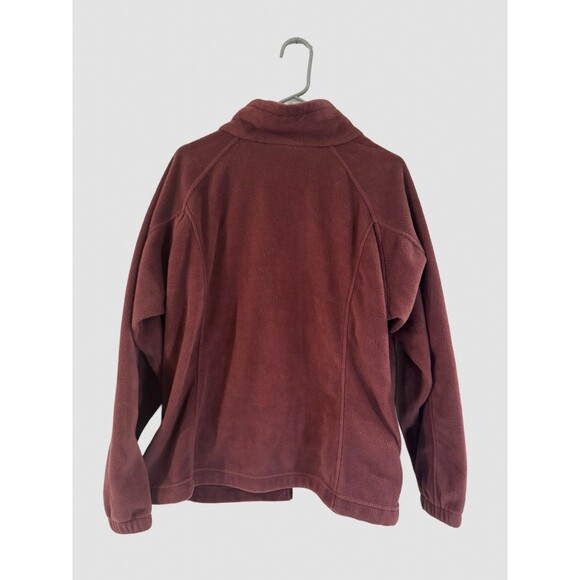 Women’s COLUMBIA Plum Wine Maroon Fleece Zip Front Jacket Size 2X Pockets - Picture 5 of 8
